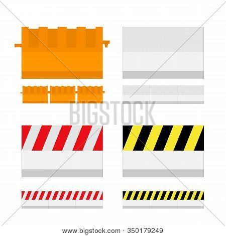 Flat Style Concrete Barrier; On Road Transportation Protection And Blocked.
