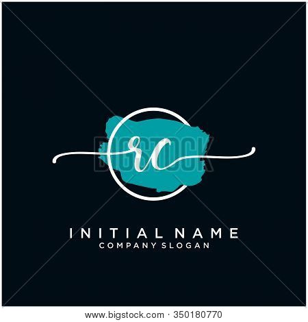 Rc Initial Handwriting Logo Design With Brush Circle. Logo For Fashion,photography, Wedding, Beauty,