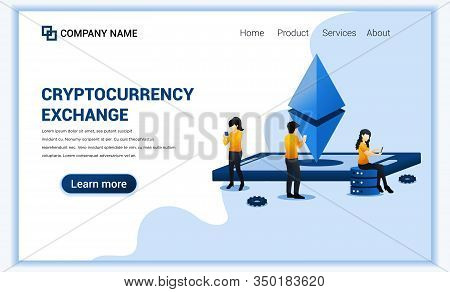 Cryptocurrency Exchange Concept With People Using On Mobile Phone For Exchange Of Bitcoin And Digita