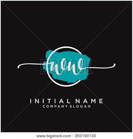 Ww Initial Handwriting Logo Design With Brush Circle. Logo For Fashion,photography, Wedding, Beauty,