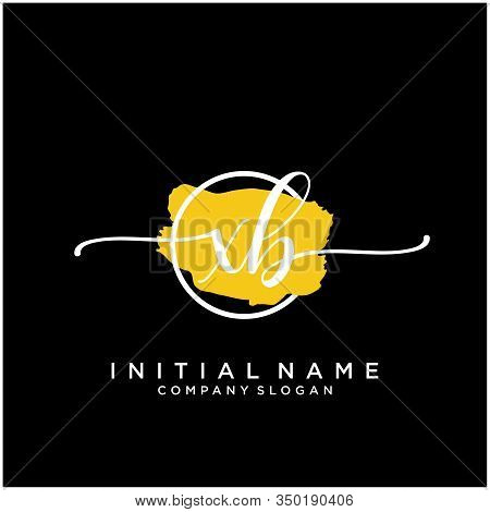 Xb Initial Handwriting Logo Design With Brush Circle. Logo For Fashion,photography, Wedding, Beauty,