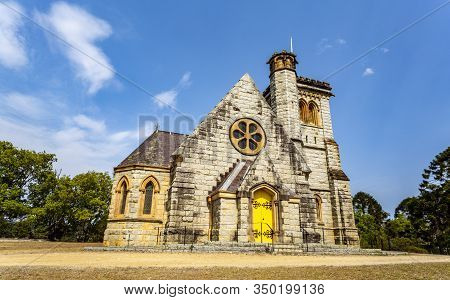Façade Of The Anglican Church Of All Saints, Built In 1881 In The Village Of Bodalla, Nsw, Australia