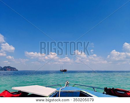 Aonang, Krabi / Thailand - February 11, 2019: Aonang Beach, The Beautiful And Famous Place In Thaila