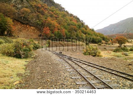 The Southernmost Functioning Railway In The World In Tierra Del Fuego Province, Patagonia, Argentina