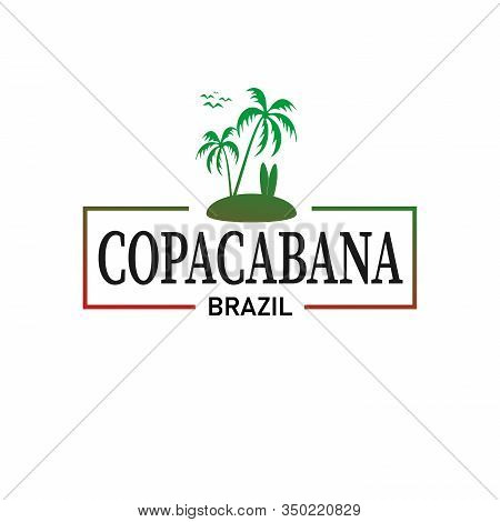 Copacabana Brazil Logo Frame T-shirt Design Background