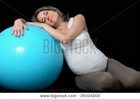 Těhotná žena a Gym Ball