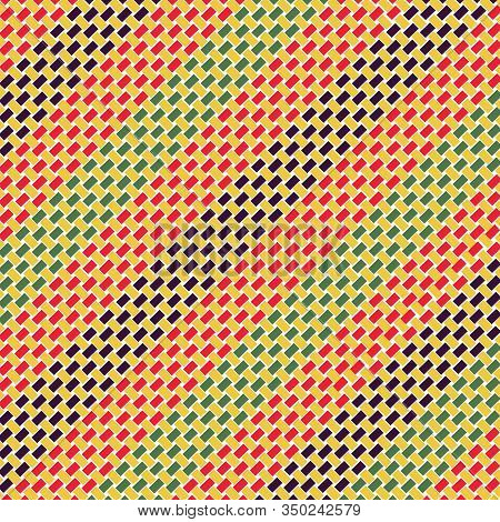 Traditional Colourful Palm Weaving Background - Vector Illustration