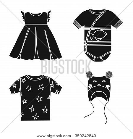 Vector Design Of Little And Cotton Symbol. Collection Of Little And Kid Stock Vector Illustration.