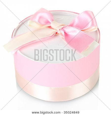 beautirul-de-rosa presente isolado no branco