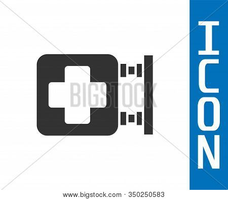Grey Hospital Signboard Icon Isolated On White Background. Vector Illustration