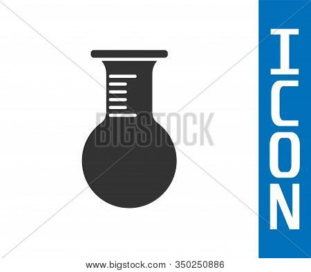 Grey Test Tube And Flask Icon Isolated On White Background. Chemical Laboratory Test. Laboratory Gla