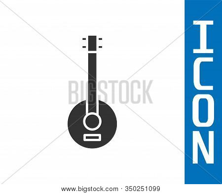 Grey Banjo Icon Isolated On White Background. Musical Instrument. Vector Illustration