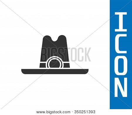 Grey Western Cowboy Hat Icon Isolated On White Background. Vector Illustration