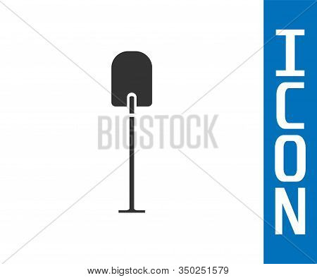Grey Shovel Icon Isolated On White Background. Gardening Tool. Tool For Horticulture, Agriculture, F