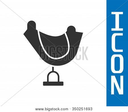 Grey Wild West Saddle Icon Isolated On White Background. Vector Illustration