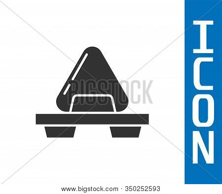 Grey Sushi On Cutting Board Icon Isolated On White Background. Asian Food Sushi On Wooden Board. Vec