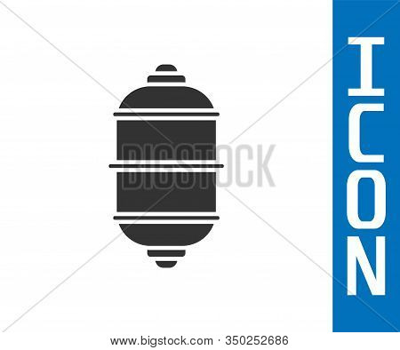 Grey Chinese Paper Lantern Icon Isolated On White Background. Vector Illustration