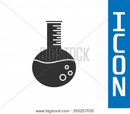 Grey Oil Petrol Test Tube Icon Isolated On White Background. Vector Illustration