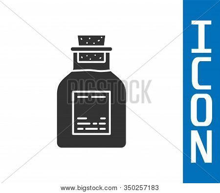 Grey Oil Petrol Test Tube Icon Isolated On White Background. Vector Illustration