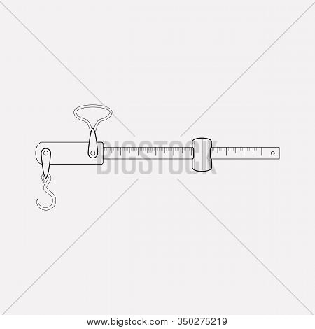 Steelyard Balance Icon Line Element. Illustration Of Steelyard Balance Icon Line Isolated On Clean B