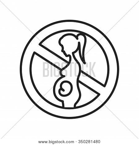 Abortion Black Line Icon. Fetal Death, Miscarriage Concept. Womens Health Problems Infertility. Sign