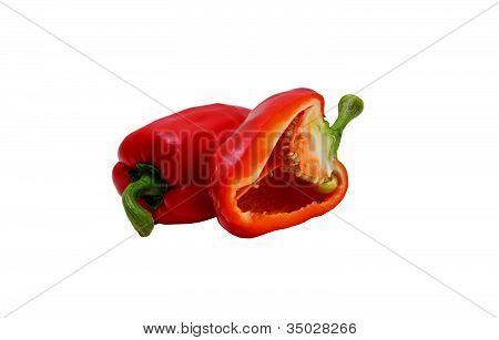Satz von frischen Paprika isoliert auf weiÃŸem Hintergrund