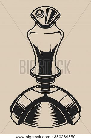 Black And White Illustration Of A Gaming Joystick