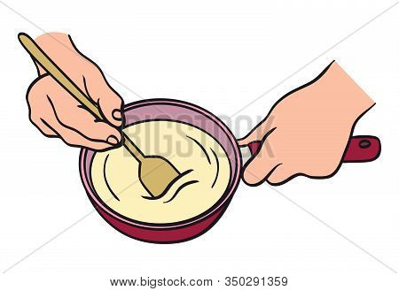Amlet Cooking Process. Natural Products. Color Illustration