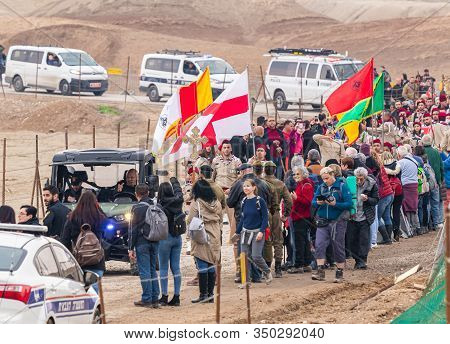 Jericho, Israel, January 18, 2020 : Festive Procession In Honor Of Epiphanius On The Baptismal Site 