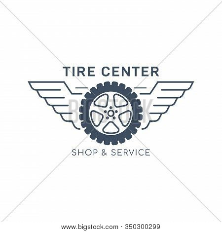Tire And Wheel Service Badge Design, Stock Vector