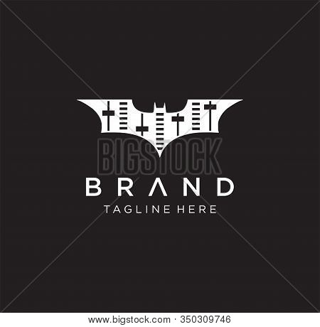 Equalizer Bat Logo Design . Music Bat Logo Design Element . Bat Sound Logo , Sound Icon Stock Vector