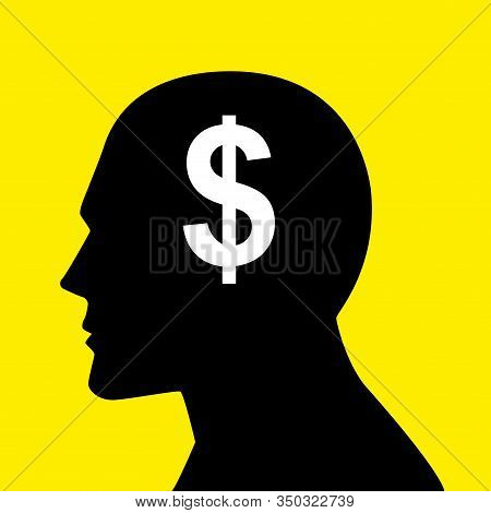 Mind Concept Graphic, Dollar Symbol Analogy For Money-oriented