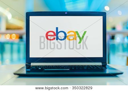 Poznan, Pol - Jan 30, 2020: Laptop Computer Displaying Logo Of Ebay, An American Multinational E-com