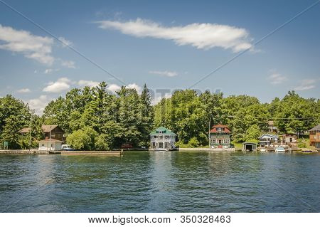 Thousand Islands, Canada, July 2005 - Cottages On The Shores Of Thousand Islands Serve As Secondary 