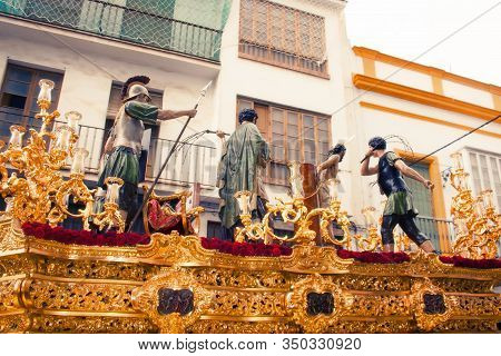 Holy Week In Spain, The Brotherhood Of Flogging And Bitterness.spain, Jerez, April 2019.