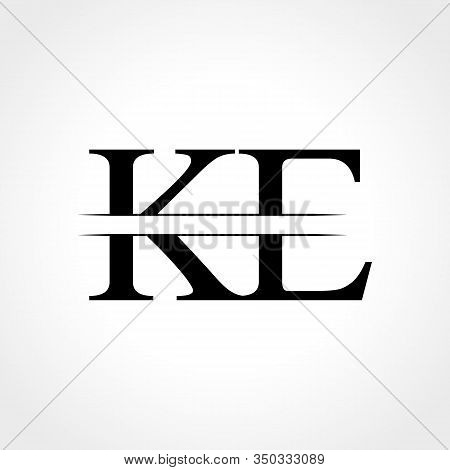 Initial Ke Letter Logo Design Vector Illustration. Abstract Letter Ke Logo Design