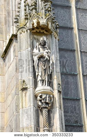 Detail Of The Outside Facade Of St. Johns Cathedral In Hertogenbosch, North Brabant, Netherlands. Du
