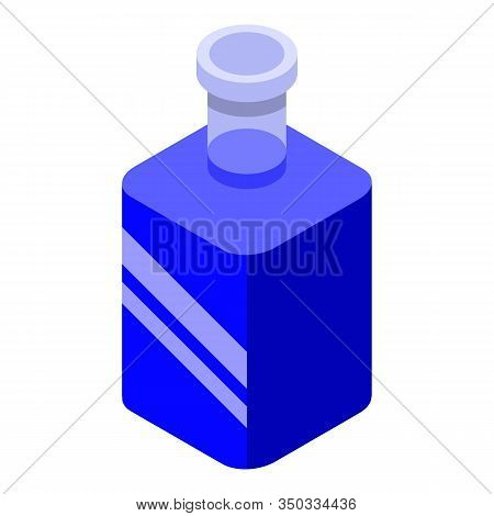 Blue Bottle Potion Icon. Isometric Of Blue Bottle Potion Vector Icon For Web Design Isolated On Whit