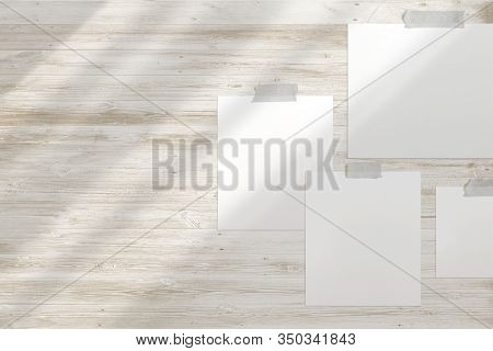 Mood-board Composition Template, Boards Of Inspiration, Stories And Portraits With Blank Photo Cards