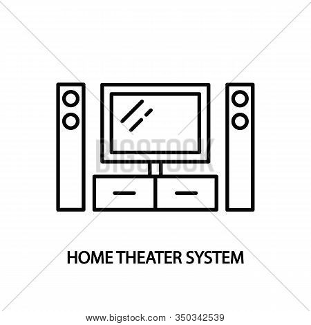 Home Theatre System Line Icon. Concept For Web Banners And Printed Materials.