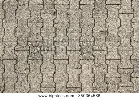 Detail Of Grey Floor Stones At A Street, Paveway Or Parking Lot