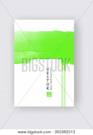 Watercolor Color Design Banner. Vector Abstract Illustration