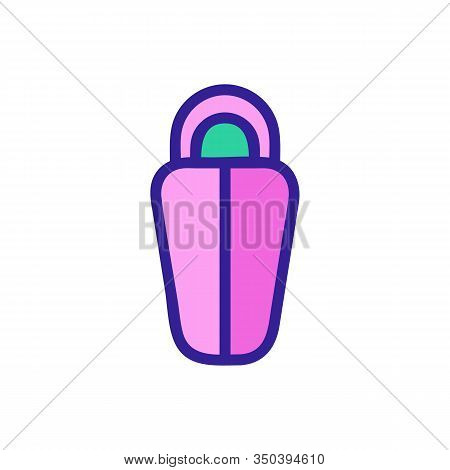 Sleeping Bag Icon Vector. Thin Line Sign. Isolated Contour Symbol Illustration