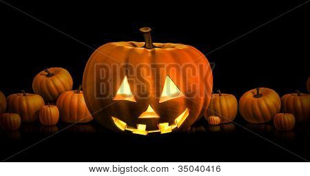 Jack o lantern i wiersz dynie