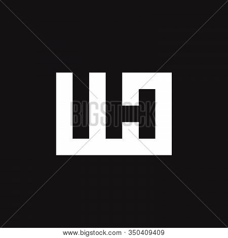Letter Ih Symbol Geometric Square Line Negative Space Design Logo Vector
