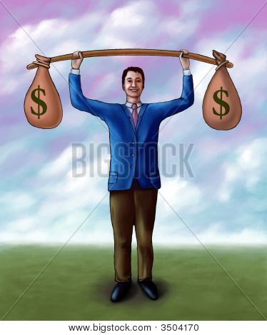 돈을 들고
