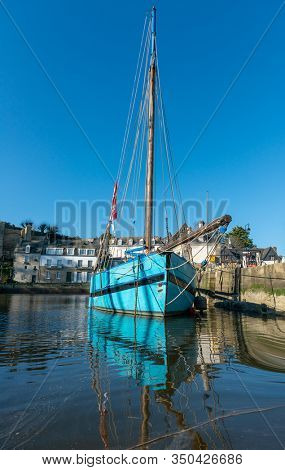 Beautiful old sailboat in Saint Goustan port, Brittany