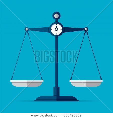 Scales Icon In Flat Style. Libra Symbol, Balance Sign. Vector Design Element For You Project On Colo