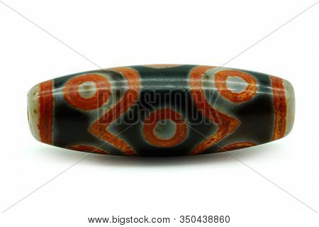 Necklace And Pendant Amulet Dzi Bead Tibet Style. Ancient Rare Etched Agate Pendant Separated With O
