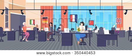 Multi Language Translators Using Dictionary Vocabulary Chat Bubble Communication Social Media Networ